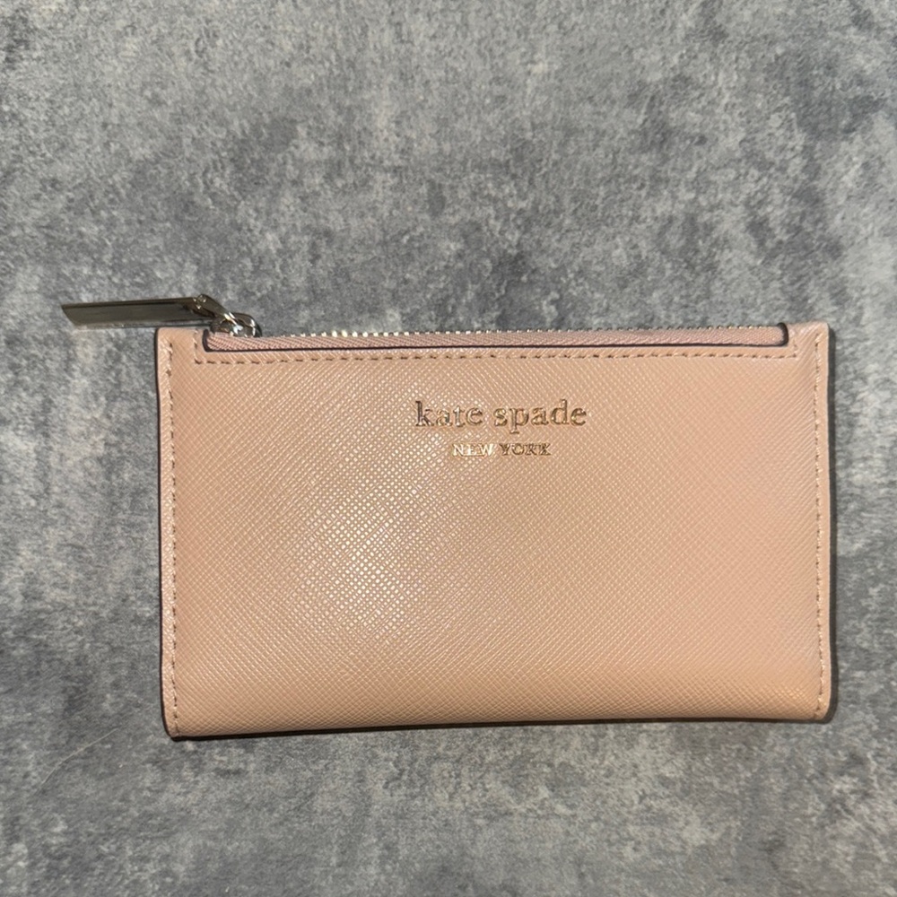 Kate Spade blush pink neutral Leather Wallet folded wallet